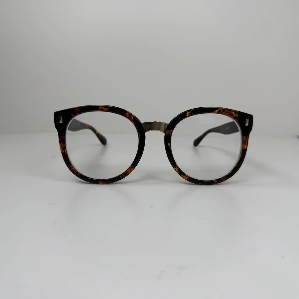 Firmoo M181102 Tortoise Brown Round Eyeglasses Gold Bridge TR Frame 53-22-151
